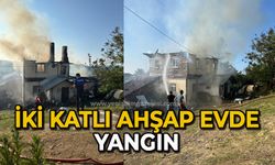 İki katlı ahşap evde yangın