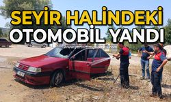 Seyir halindeki otomobil yandı