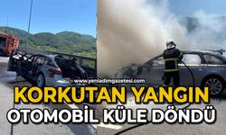 Korkutan yangın: Otomobil küle döndü