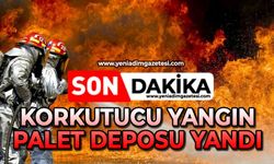 Korkutucu yangın: Palet deposu yandı