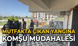 Mutfakta çıkan yangına komşu müdahalesi