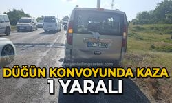 Düğün konvoyunda kaza: 1 yaralı