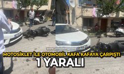 Motosiklet ile otomobil kafa kafaya çarpıştı: 1 yaralı