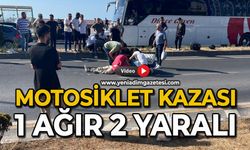 Motosiklet kazası: 1 ağır 2 yaralı