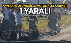 Kavşakta otomobille motosiklet çarpıştı: 1 yaralı