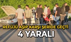 Refüjü aşıp karşı şeride geçti 4 yaralı