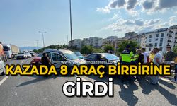 Kazada 8 araç birbirine girdi