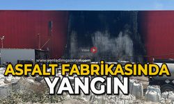 Asfalt fabrikasında yangın
