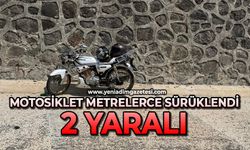 Motosiklet metrelerce sürüklendi: 2 yaralı