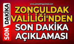 Zonguldak Valiliği'nden son dakika açıklaması