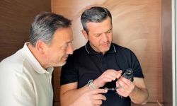 Yaralı kurtarılan saksağana belediye başkanı makamında bakıyor