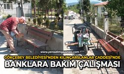 Gökçebey Belediyesi’nden Kılınçarslanlar Caddesi’nde banklara bakım çalışması