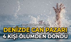 Denizde boğulma tehlikesi geçiren 4 kişiyi cankurtaranlar kurtardı