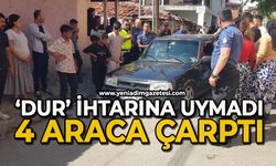 "Dur" ihtarına uymayıp 4 araca çarpan sürücüye ceza yağdı