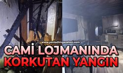 Cami lojmanında korkutan yangın