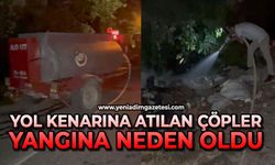 Yol kenarına atılan çöpler yangına neden oldu