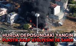 Hurda deposundaki yangın plastik kalıp atölyesini de sardı