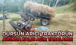 Dursun Arıcı traktörün altında kaldı ağır yaralandı