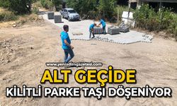 Alt geçide kilitli parke taşı döşeniyor