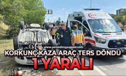 Korkunç kaza araç ters döndü: 1 yaralı