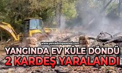 Ev alevlere teslim oldu: 2 kardeş yaralandı