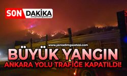 Büyük yangın: Ankara yolu trafiğe kapatıldı!