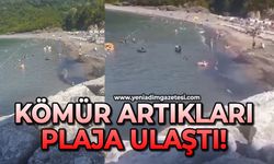 Kömür artıkları plaja ulaştı