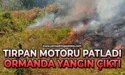 Patlayan tırpan motoru ormanı yaktı