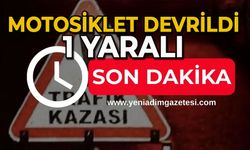 Motosiklet devrildi: 1 yaralı