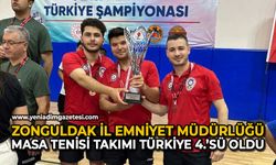 Zonguldak İl Emniyet Müdürlüğü masa tenisi takımı Türkiye 4.’Sü Oldu