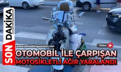Otomobil ile çarpışan motosikletli ağır yaralandı