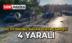 İki otomobil kafa kafaya çarpıştı: 4 yaralı