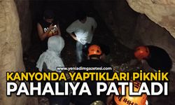 Kanyonda yaptıkları piknik pahalıya patladı