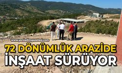 72 dönümlük arazide inşaat sürüyor