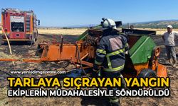 Tarlaya sıçrayan yangın ekiplerin müdahalesiyle söndürüldü