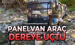Panelvan araç dereye uçtu