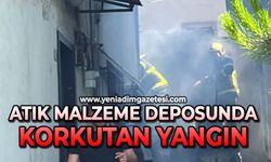 Atık malzeme deposunda korkutan yangın