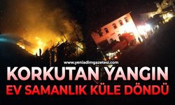 Yangında ev ve samanlık küle döndü
