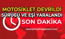 Motosiklet devrildi: Sürücü ve eşi yaralandı