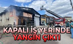 Kapalı iş yerinde yangın çıktı