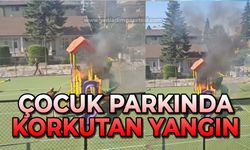 Çocuk parkında korkutan yangın