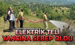 Elektrik teli yangına sebep oldu