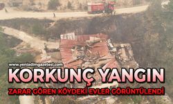 Korkunç yangın: Zarar gören köydeki evler görüntülendi