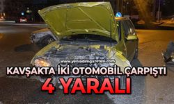 Kavşakta iki otomobil çarpıştı: 4 yaralı
