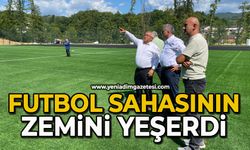 Futbol sahasının zemini yeşerdi