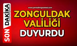 Zonguldak Valiliği duyurdu