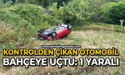 Kontrolden çıkan otomobil bahçeye uçtu: 1 yaralı