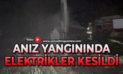 Anız yangını 20 bin nüfuslu mahallenin elektriğini kesti
