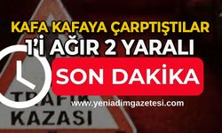 Kamyonet otomobille kafa kafaya çarpıştı: 1’i ağır 2 yaralı