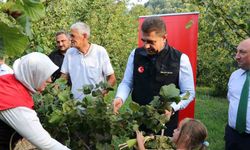 Vali Aslan, önce horon oynadı ardından hasat sezonunu açtı